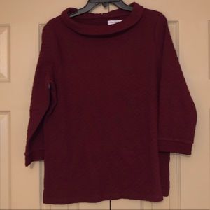 Womens Petite Burgundy Top